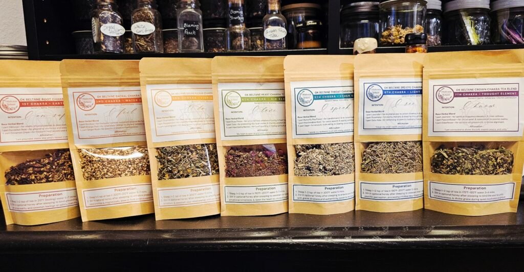 bags of chakra loose tea blends for sale at Everth Sanctum