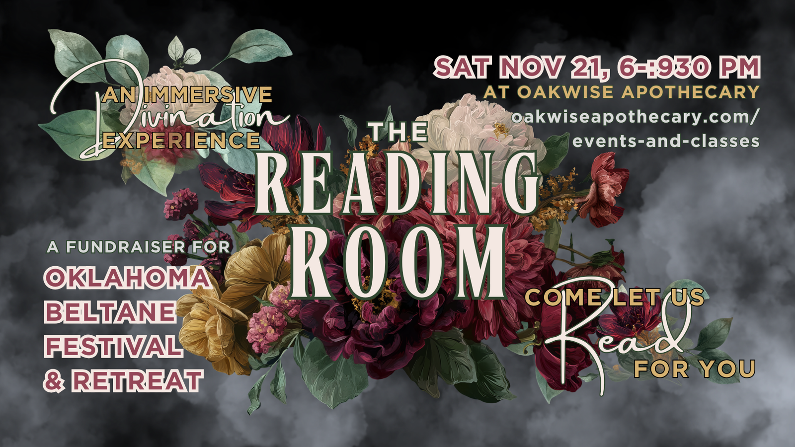 November Reading Room Fundraiser Facebook Event Cover